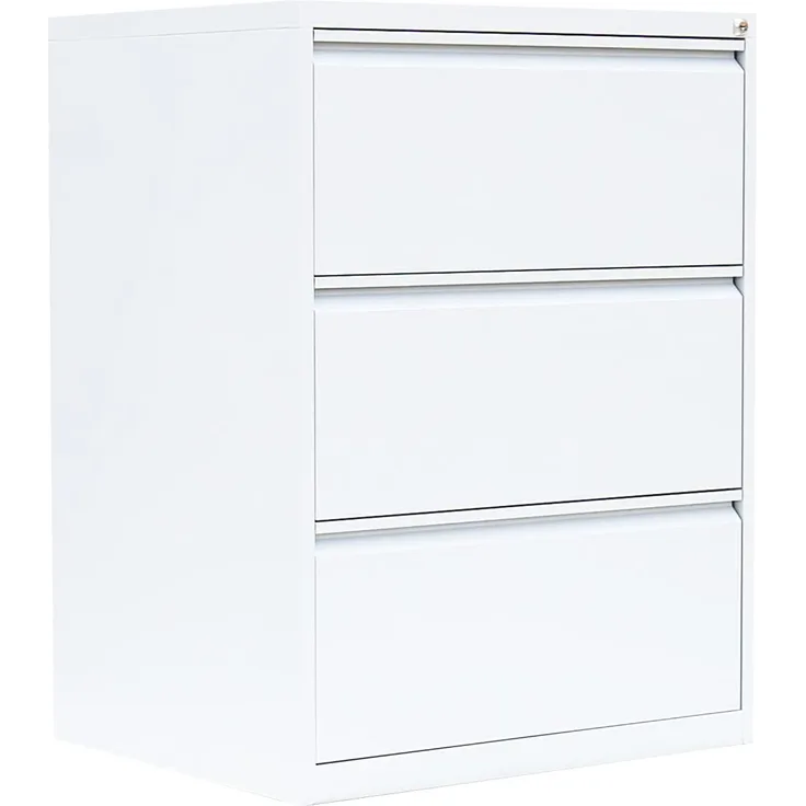 Stahl Büro Hängeregistratur Schrank Bürocontainer 101 x 76 x 62 cm (HxBxT) mit 3 Schüben doppelbahnig Weiß 561327