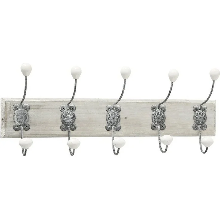 BOLTZE GRUPPE GmbH Wandhaken Garderobe Lindsay Eisen grau weiß L. 58 cm – Bild 1