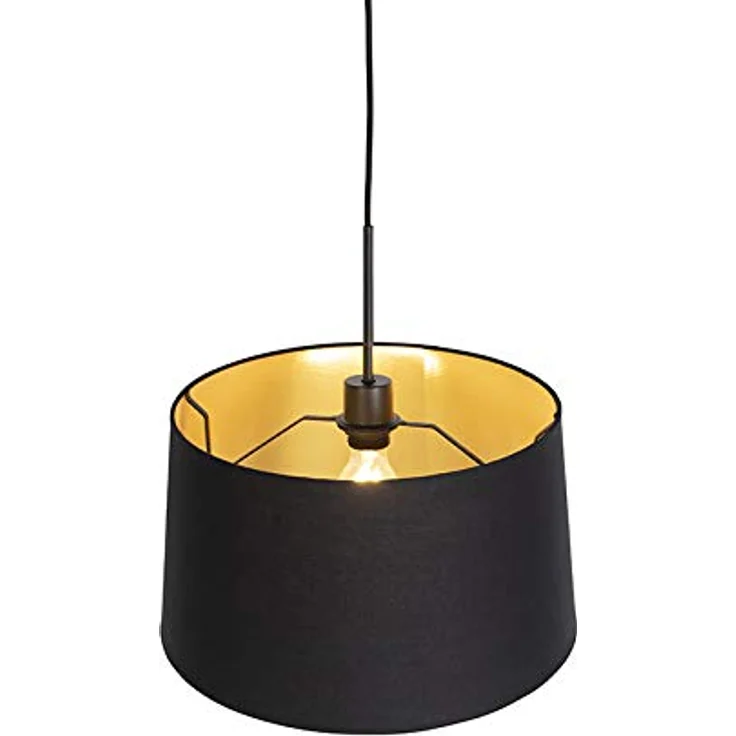 Qazqa Esstisch classic-antique Pendelleuchte Combi, Schwarz Gold, dimmbar, E27 Fassung, 55cm, ideal für Esszimmer, Flur, Küche, Schlafzimmer und Wohnzimmer – Bild 5