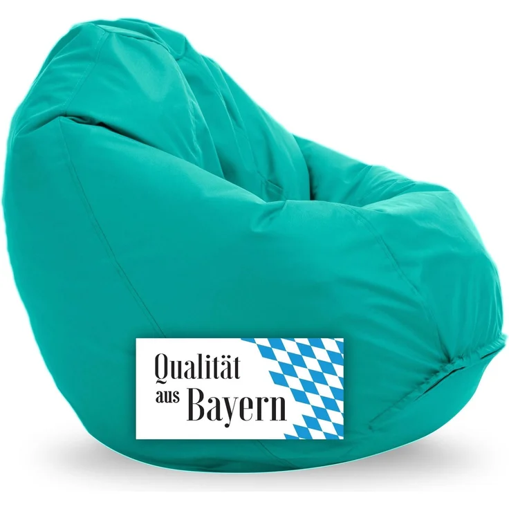Bruni Kinder-Sitzsack Classico S in Türkis – Sitzsack mit Innensack für Kinder, Abnehmbarer Bezug, lebensmittelechte EPS-Perlen als Bean-Bag-Füllung, aus Deutschland