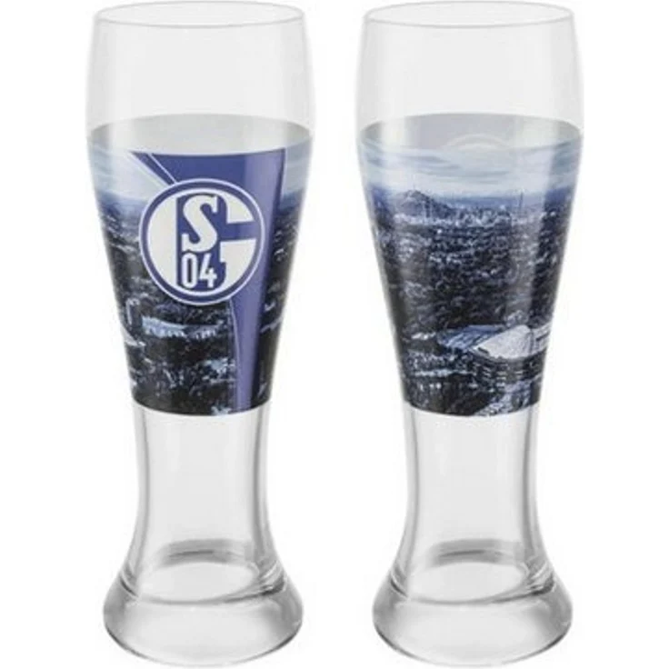FC Schalke 04 Bierglas Weizenbierglas 2er-Set, Glas – Bild 2