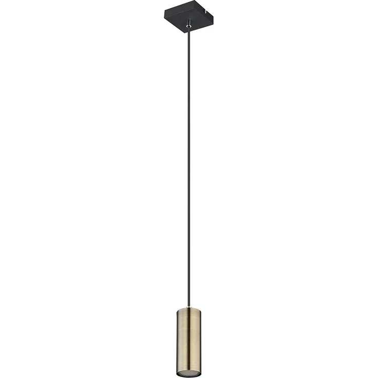 Hängeleuchte, Metall, schwarz altmessing, höhenverstellbar