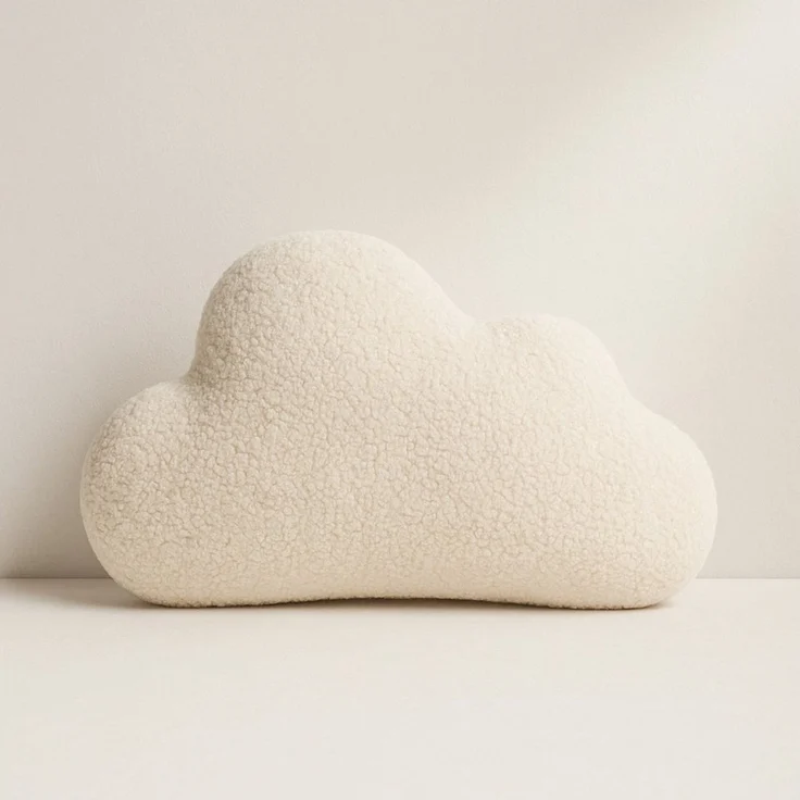 BABEES Dekokissen DEKOKISSEN Boucle Kuschelkissen Herz Wolke GROß 40x25, XXL 60x35 cm, Wolkenkissen Deko Kissen Geschenk Baby Kinderzimmer Babyshower – Bild 2