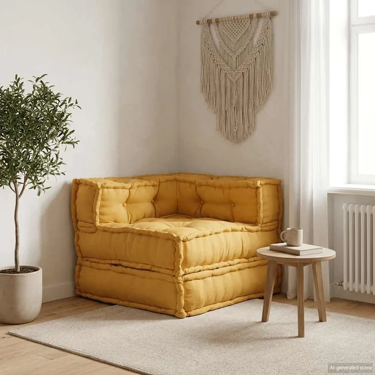 vidaXL Modulares Sofaelement Gelb 70x70x54 cm Stoff 4019037