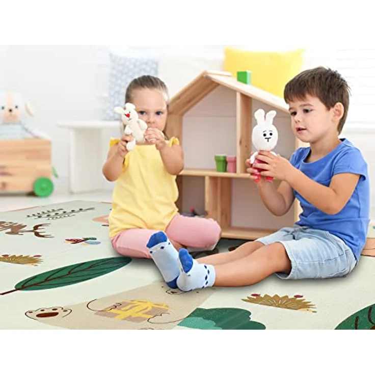 CCLIFE Krabbelmatte Spielmatte Baby 196 x 176 x 1 cm Faltbar Spielunterlage Spielteppich Groß Rutschfest Beidseitig Tragbar Wasserdicht für Innen Außen Bunt – Bild 3
