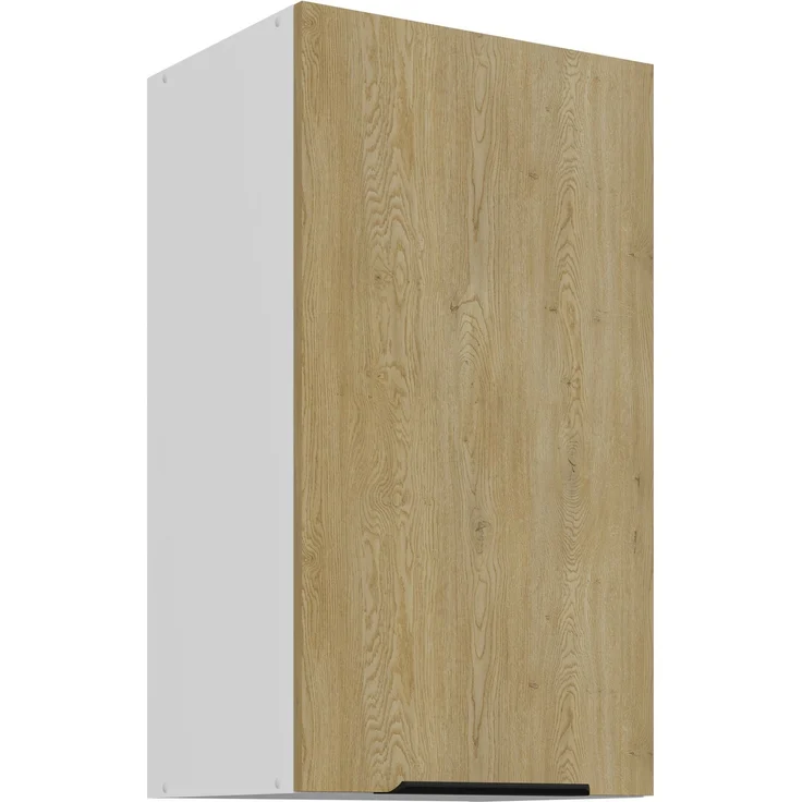 Küchen Hängeschrank 40 cm CREMONA Eiche hell + Weiß matt Küche Küchenzeile Küchenblock Einbauküche – Bild 1