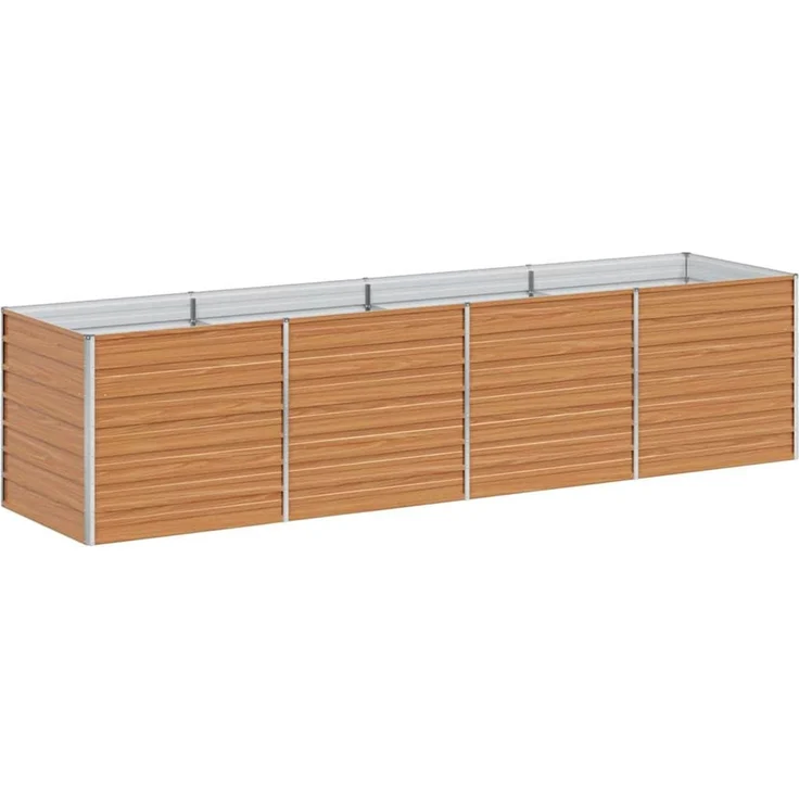 vidaXL Hochbeet Hellbraun 320 x 80 x 77 cm Verzinkter Stahl 42017338 – Bild 1