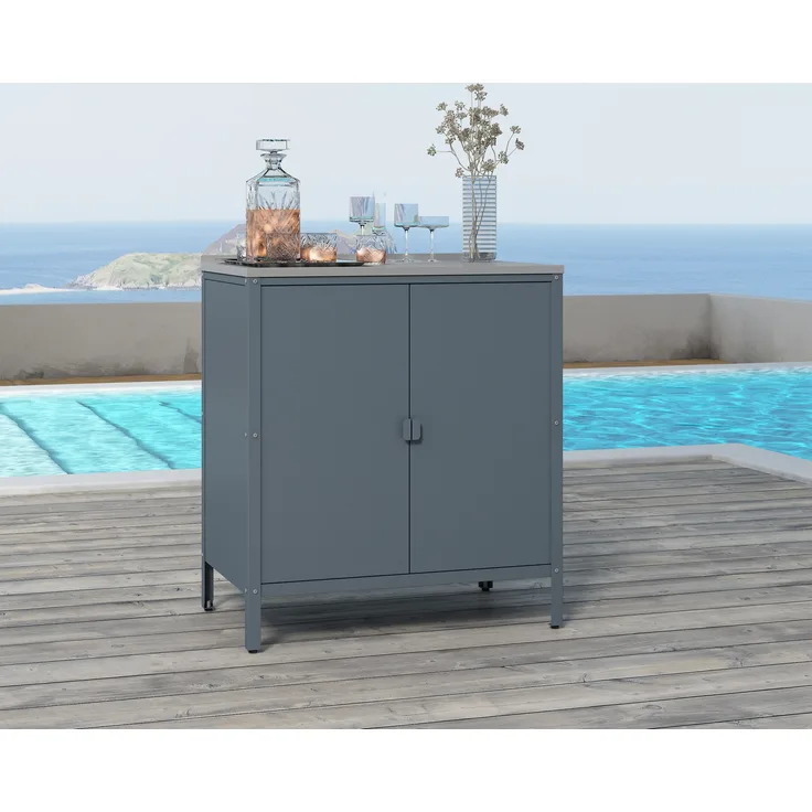 Outdoor Schrank Bolognano 92x80x50 cm Dunkelgrau, matt [casa. pro]