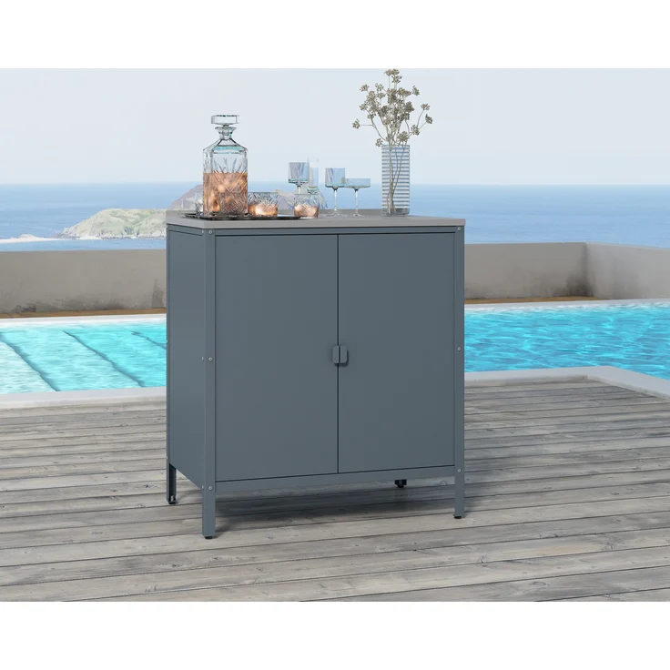 Outdoor Schrank Bolognano 92x80x50 cm Dunkelgrau, matt [casa. pro] – Bild 1
