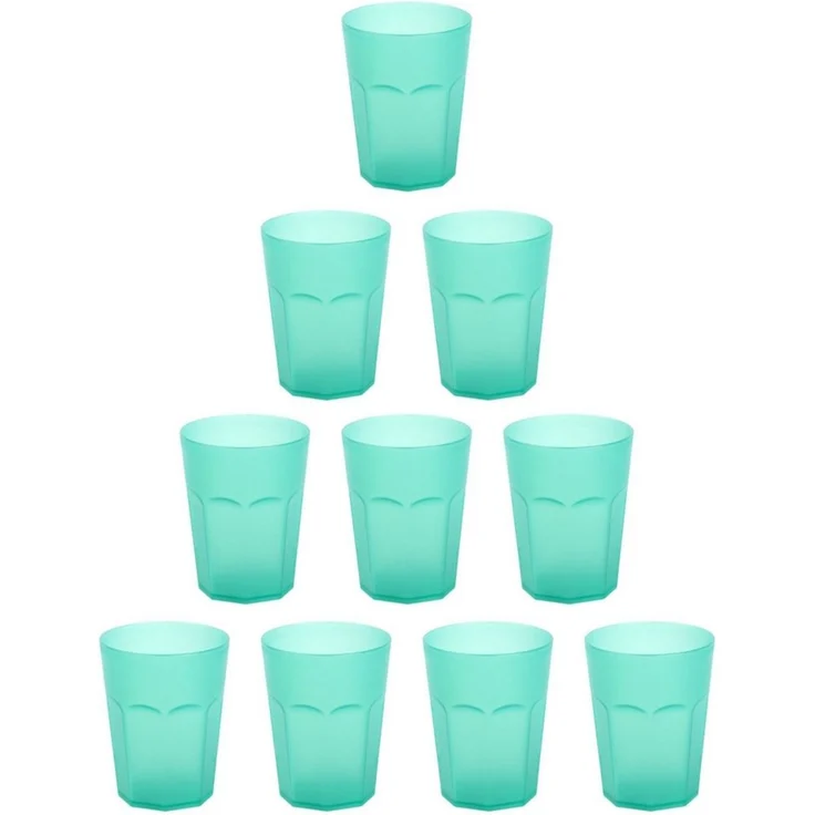 Engelland Becher Plastikbecher in modernen Neonfarben, Mehrweg, 10-tlg, Kunststoff, spülmaschinengeeignet, bruchfest, wiederverwendbar, 250 ml, 0,25 Liter – Bild 1