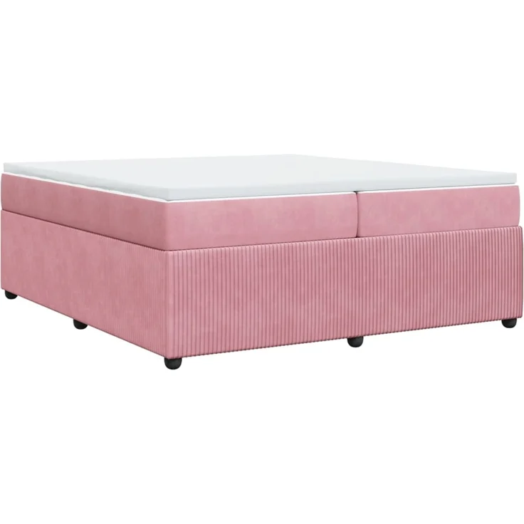vidaXL Boxspringbett mit Matratze Rosa 200x200 cm Samt 3285667 – Bild 9