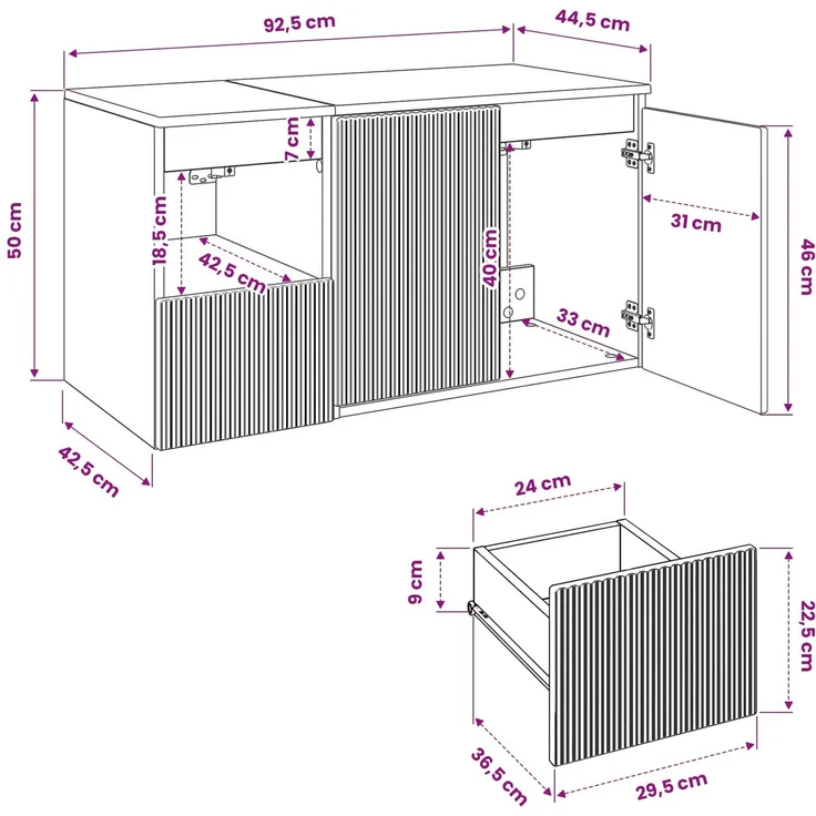 vidaXL Badezimmerschrank-Set 2 stk. Geräucherte Eiche 3404119 – Bild 8