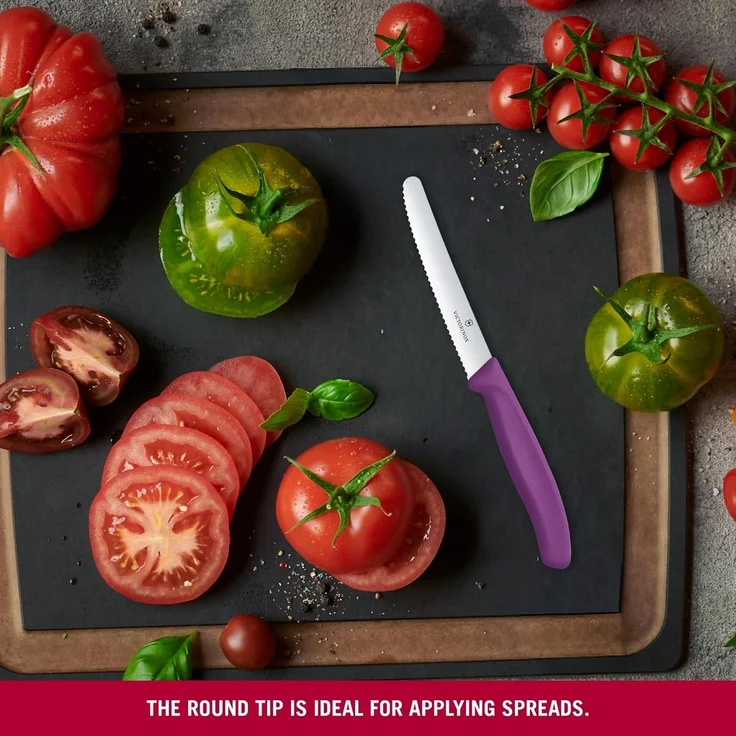 Victorinox Swiss Classic, Tomaten & Tafelmesser, 11cm, Wellen, Violett – Bild 5