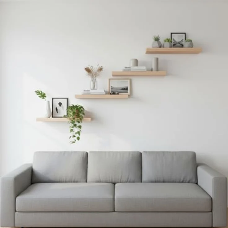 Levandeo® Wandregal, Wandboard Bobby 60cm Kernbuche - Wandregal Regal Board Bord – Bild 3