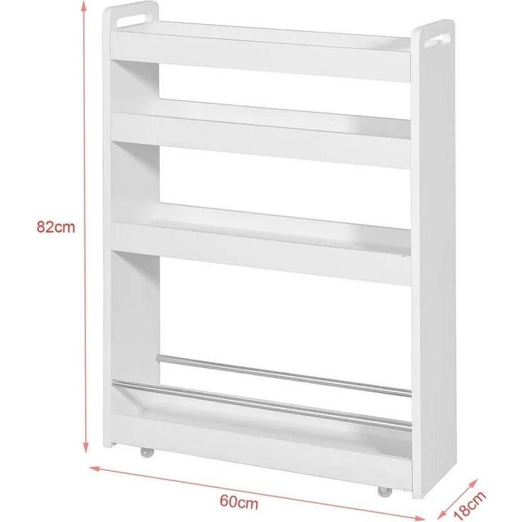 SoBuy NSR01-W Küchenwagen, MDF, Lackiert, Weiß, 60 x 82 x 18 cm – Bild 3