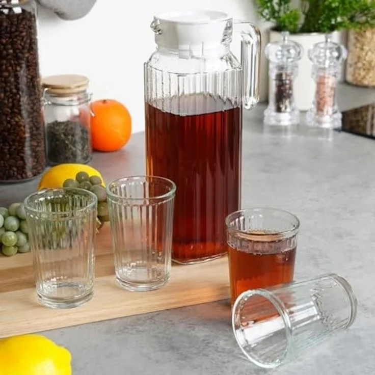 Excellent Houseware Gläser mit Deckel 1 1 l / 190 ml 5-tlg. – Bild 2