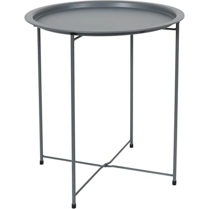 HOME DECO FACTORY, HDO0051, Sienna Grey Modelltisch, Beistelltisch, Möbel, Gartenmöbel, Tisch für den Außenbereich, 47 x 50 x 47 cm, zum Zusammenbauen, Grau