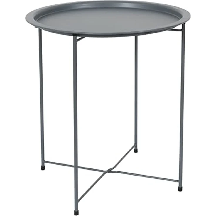 HOME DECO FACTORY, HDO0051, Sienna Grey Modelltisch, Beistelltisch, Möbel, Gartenmöbel, Tisch für den Außenbereich, 47 x 50 x 47 cm, zum Zusammenbauen, Grau – Bild 1
