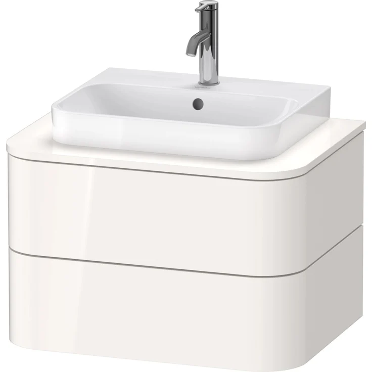 Duravit Waschbeckenunterschrank Happy D.2 Plus, Weiß matt, 65 cm, schmaler Badezimmerschrank mit hochwertige Verarbeitung und Schubladen
