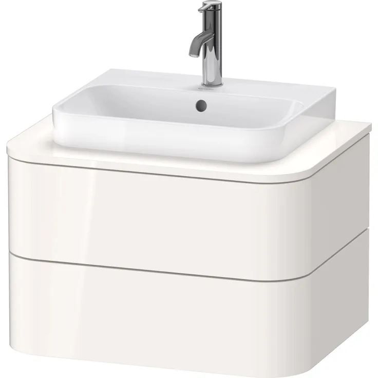 Duravit Waschbeckenunterschrank Happy D.2 Plus, Weiß matt, 65 cm, schmaler Badezimmerschrank mit hochwertige Verarbeitung und Schubladen