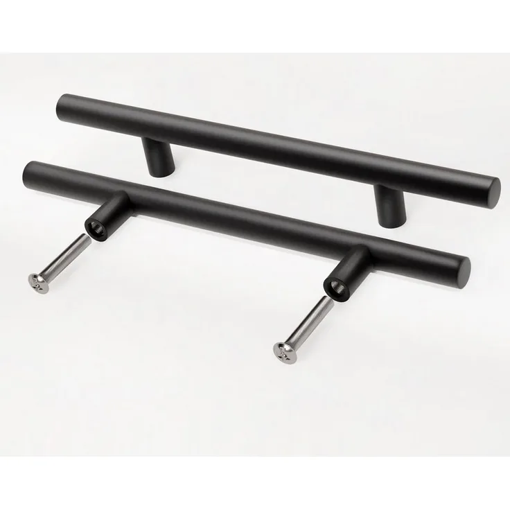 Prima-Online Möbelgriff Möbelgriff Küchengriff Schrankgriff mit Schrauben Schwarz Matt 10-50cm (1-St)