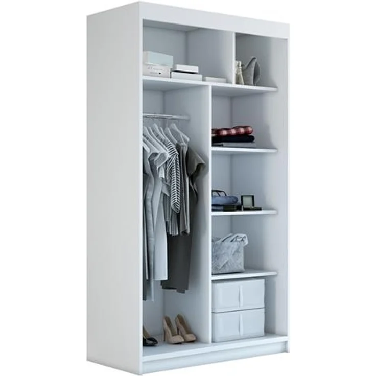 Schwebetürenschrank PAX 2-türig Schrank 120 cm (mit Spiegel) Farbe: Weiß , schwarz – Bild 3
