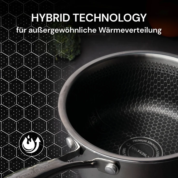ROSMARINO BRATPFANNE HEXAPRO Edelstahl Silber (H 5 x T 50 x B 24 cm) – Bild 7
