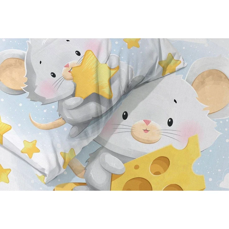 texpot Bettwäsche Kinderbettwäsche Maus Käse bedruckt Garnitur, 2 teilig – Bild 2