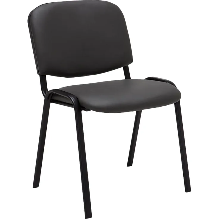 Besucherstuhl ZAGREB - Kunstleder Grau 53x53x83 cm | Besucherstühle Konferenzstuhl Wartezimmerstuhl Bürostühle Bürostuhl Konferenzraum Wartezimmer