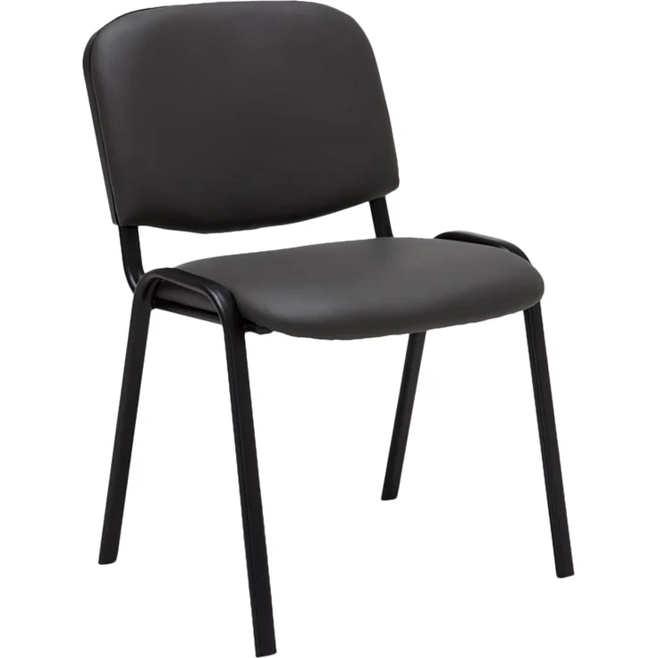 Besucherstuhl ZAGREB - Kunstleder Grau 53x53x83 cm | Besucherstühle Konferenzstuhl Wartezimmerstuhl Bürostühle Bürostuhl Konferenzraum Wartezimmer – Bild 1