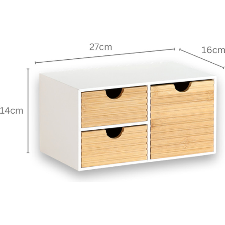 KESPER 58960 Organizer mit 3 Schubladen, weiß, FSC / Mini-Kommode – Bild 2