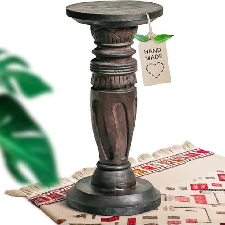 livasia Dekosäule Balinesische Säule aus Holz, Rotation, handgefertigt – Bild 2