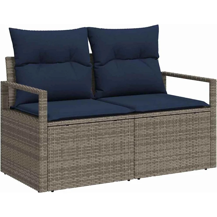 vidaXL Garten Essgruppe mit Kissen 6 pcs Grau und Marineblau 3349716 – Bild 4