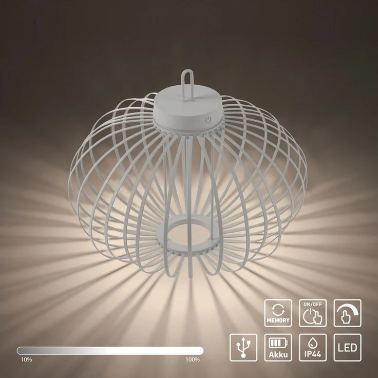 JUST LIGHT Pendelleuchte AKUBA, Dimmfunktion, LED fest integriert, Warmweiß, Akkuleuchte – Bild 2