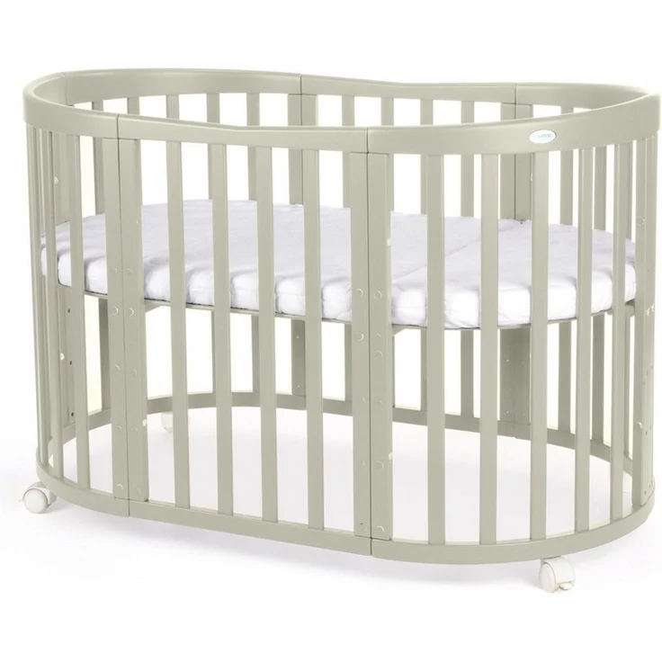 Waldin Babybett Mobiles Babybett OWAL aus Holz 7in1 mit Matratze, mitwachsend – Bild 2
