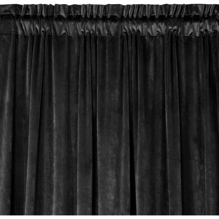 Samtvorhang Velours Vorhänge zum Wohnzimmer Prachtvoll Elegant schwarz 140x270 cm Kräuselband – Bild 3