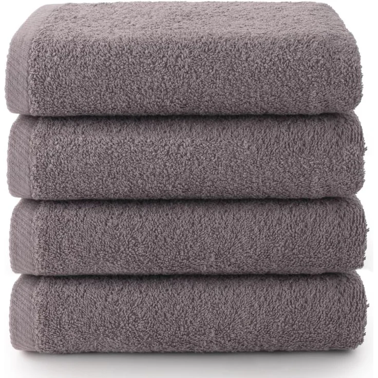 Top Towel - Plus - Badetücher - 4 Gesichts- oder Bidethandtücher - 30x50 cm - 100 % Baumwolle - Grau