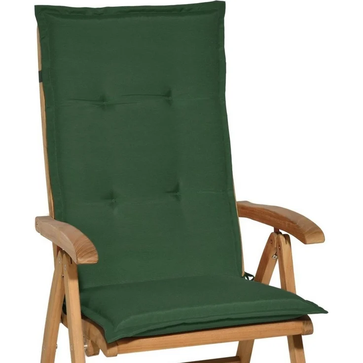 Beautissu 4er Set Hochlehner Auflagen Loft HL 120 x 50 x 6 cm dunkelgrün – Bild 3