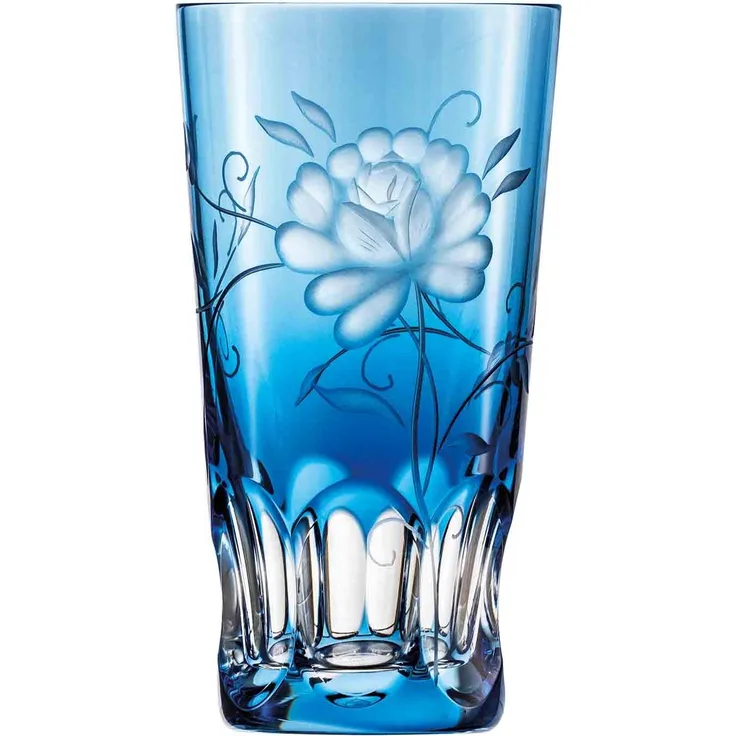 Becher Kristall Rose aqua (14 cm)