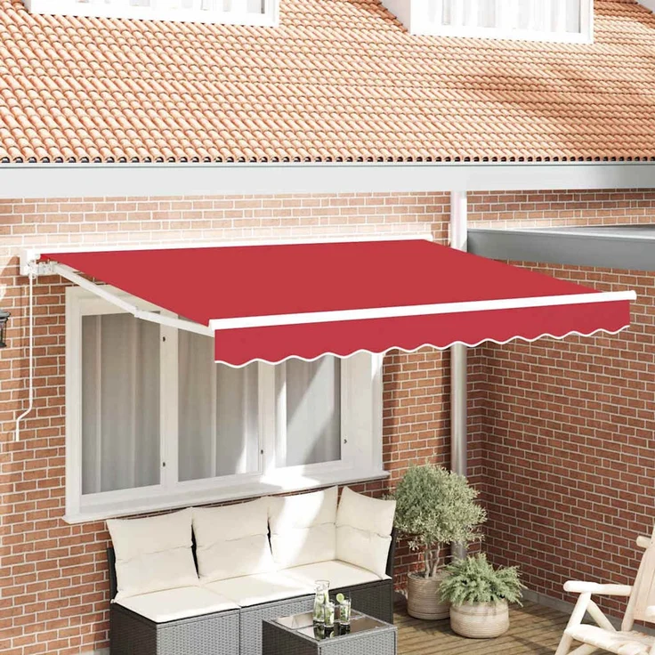 vidaXL Markisenrahmen Rot 350 x 200 cm Polyester mit PU-Beschichtung 3329745 – Bild 1