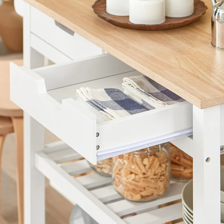 SoBuy FKW68-WN Kücheninsel, MDF, Lackiert, Weiß, 84 x 89 x 39 cm – Bild 8