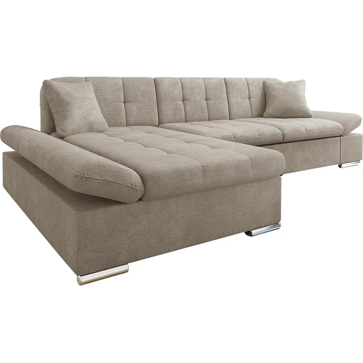 Mirjan24 Ecksofa Montana (Farbe: Spirit Taupe, Seite: Links), 76 x 161 x 278 cm