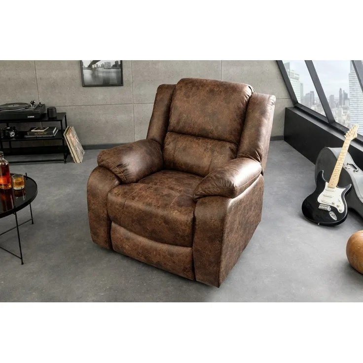 riess-ambiente TV-Sessel HOLLYWOOD braun – Kinosessel, verstellbare Rückenlehne, Kunstleder (Einzelartikel, 1-St), bequemer Relaxsessel mit Lehnenverstellung – ideal fürs Wohnzimmer