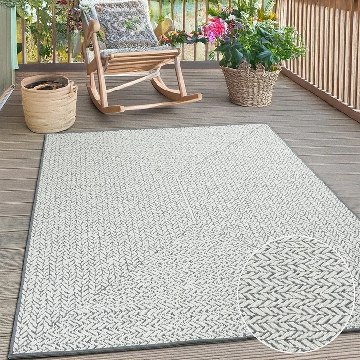 OTTO home Teppich Matts Wende-Teppich in Strick-Optik auch für Balkon und Terrasse, rechteckig, Höhe: 5 mm, In- und Outdoor geeignet, Wetterfest & UV-beständig – Bild 5