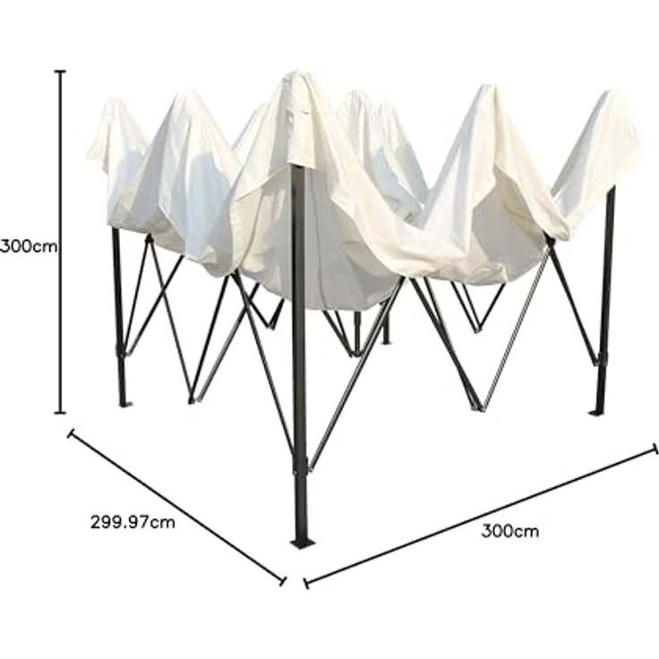 All Seasons Gazebos 3x3 m vollständig wasserdichtes Faltpavillon - Cremefarbig – Bild 11
