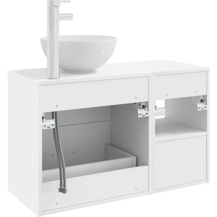 vidaXL Badezimmerschrank-Set 2 stk. Weiß 79,5 x 35 x 80 cm 3403864 – Bild 6