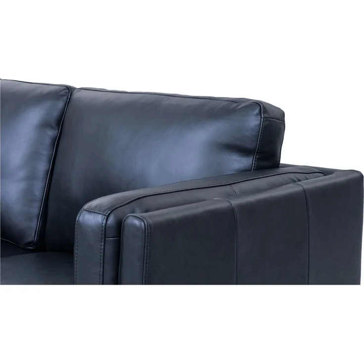 3-Sitzer Sofa Aicena Leder Schwarz - Komfortsofa mit Taschenfederkern & Metall-Gestell – Bild 8