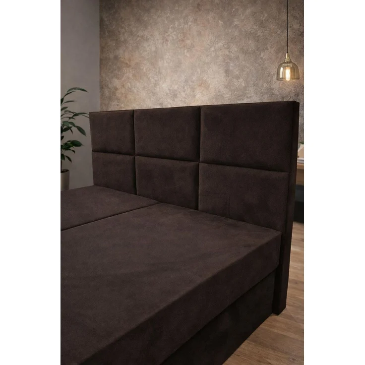KRISAN MÖBEL Kontinentalbett DREAM2 Braun mit 2 Bettkasten und ergonomischem Topper, Bonell-Federkern Matratze, 120 x 200 cm Bronze – Bild 3