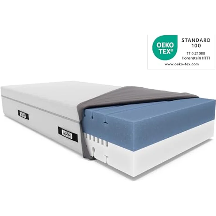 bett1 BODYGUARD Boxspring Matratze 180x200 mit ca. 28 cm Matratzen-Höhe! (100 % Vollschaum, 2in1 Liegehärten Mittelfest & Fester, Oeko-TEX 100, QXSchaum) – Bild 5