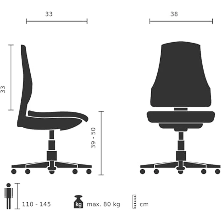 hjh OFFICE Kinderdrehstuhl KIDDY Base I Stoff, Kinder Schreibtischstuhl höhenverstellbar, Pink, 719239 – Bild 3